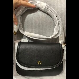 NEW $350 Coach Legacy Black Pebbled Texture Leather Bag